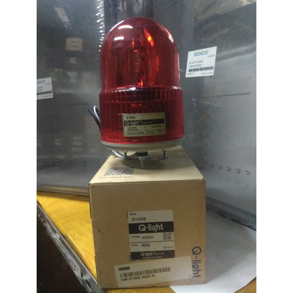 Jual Jual Warning Light S100E-220V-R Bulb Revolving Economy QLight ...