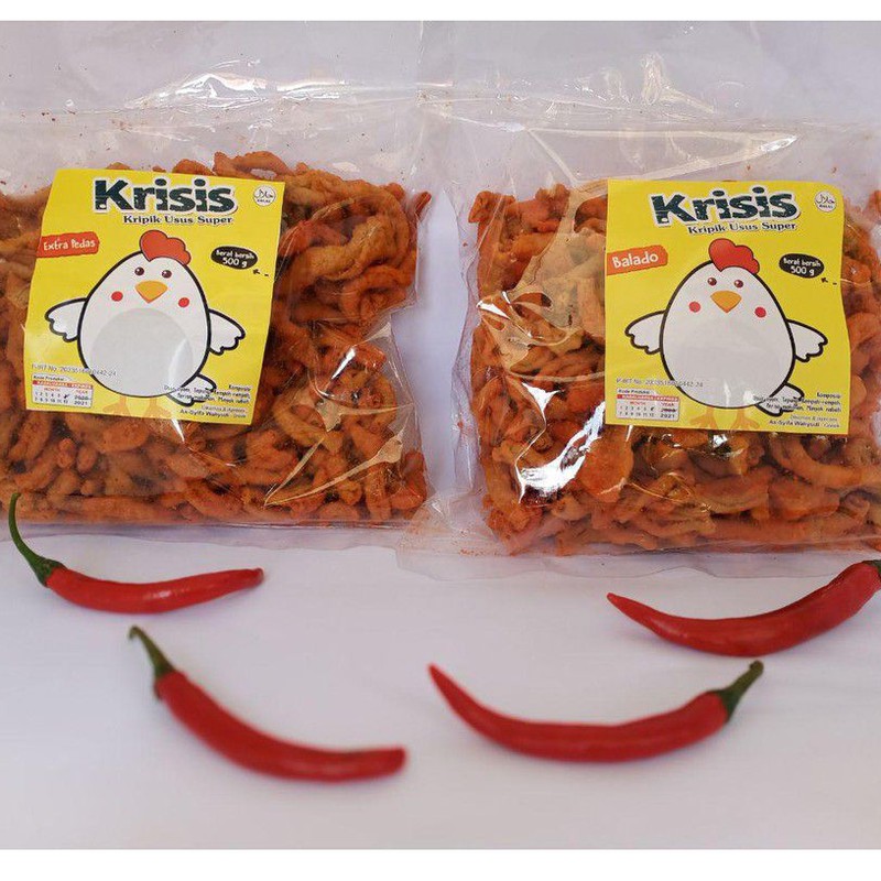 Jual Usus Ayam Krisis Kripik 500 Gr Rasa Extra Pedas Dan Balado Enak