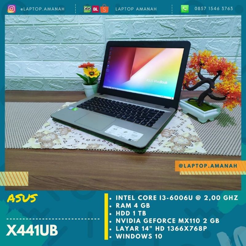 Jual Asus Vivobook X441UB I3 GEN 6 RAM 4 GB HDD 1 TB NVIDIA GeForce ...