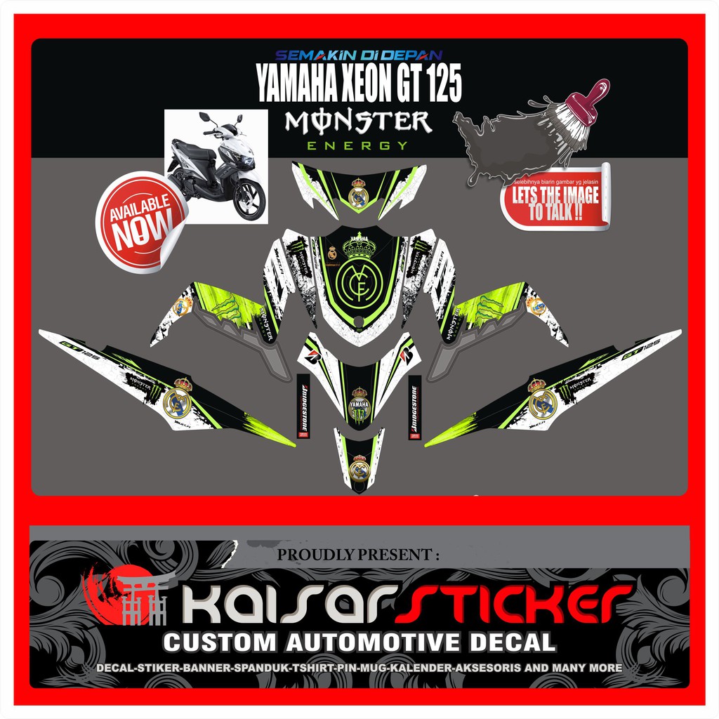 Jual STICKER DECAL MOTOR FULL BODY STIKER XEON GT 125 MOSTER ERGY ...