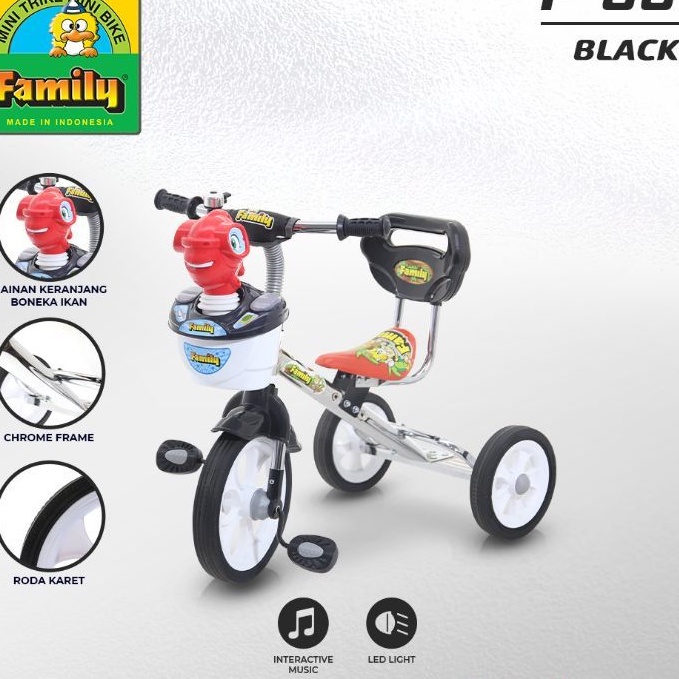 Jual Sepeda Roda Tiga Anak Family 938 Tricycle Musik Ban Karet | Shopee ...