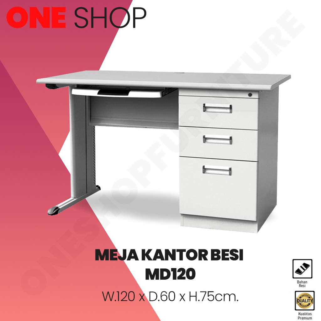 Jual Meja Kantor Besi - Meja Kerja Besi - Meja Tulis AA MD 120 | Shopee ...