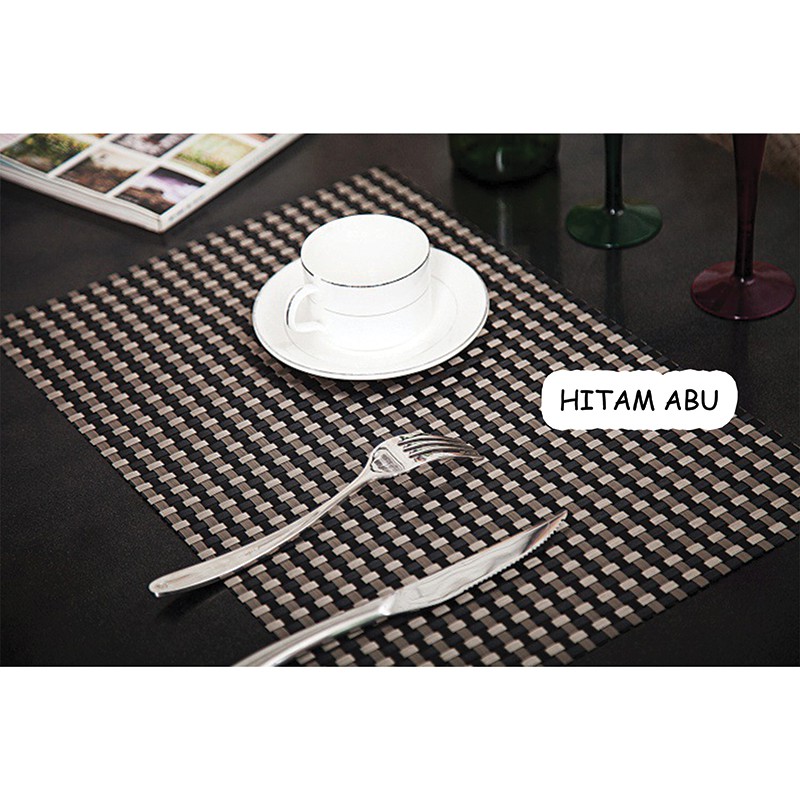 Jual 821 Tatakan Piring Anyam Anyaman Jerami Placemats Dekorasi Alas Meja Piring Gelas Bahan Pvc 4718