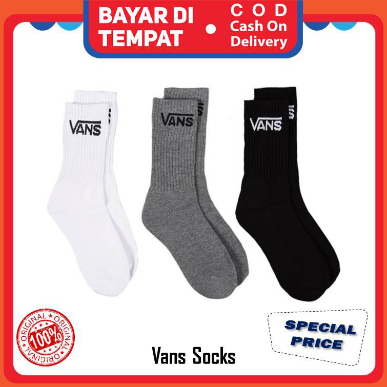 Jual Vans Classic Socks White Grey Black Kaos Kaki Vans Putih Abu abu Hitam Shopee Indonesia