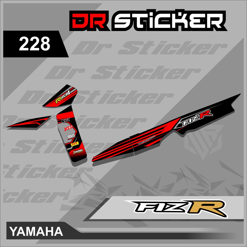 Jual 427 Sticker Striping Semi Full FIZ R - Sticker Striping FIZ R ...
