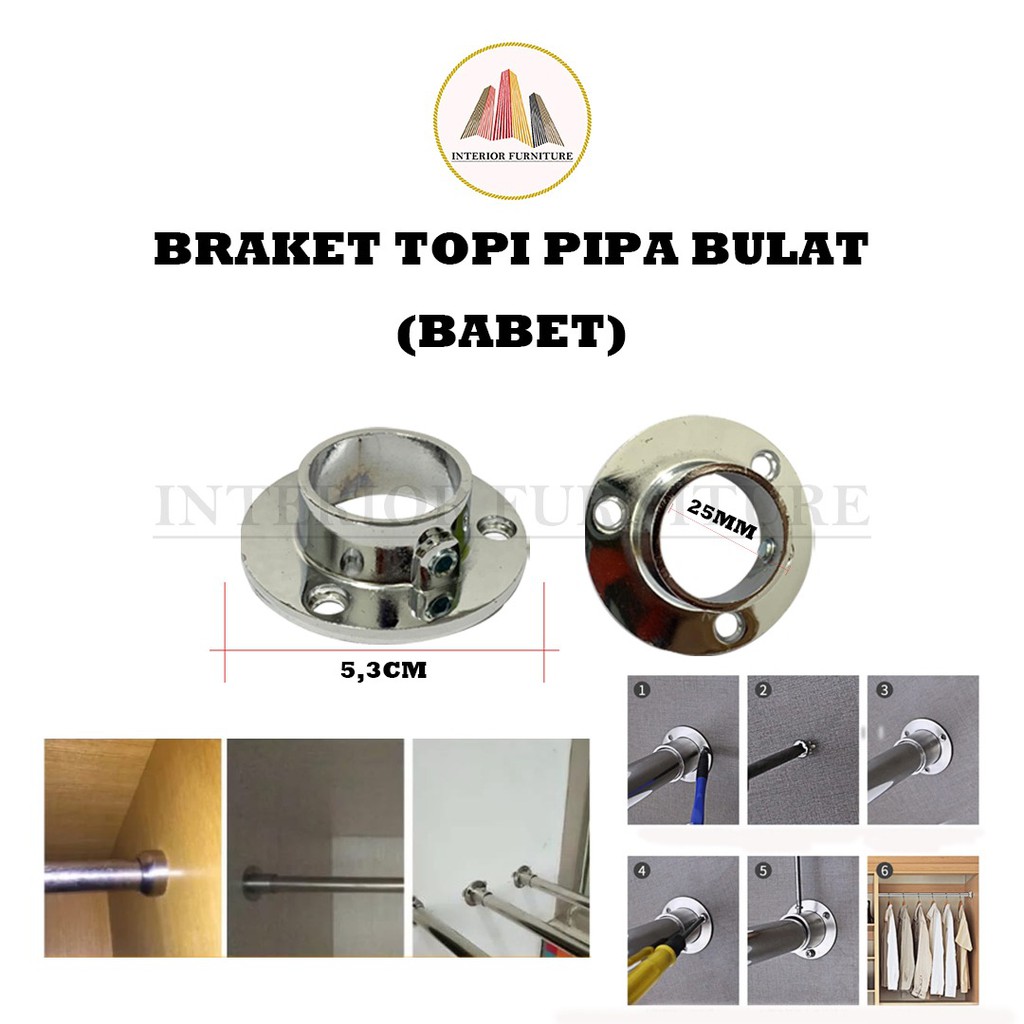 Jual Bracket Topi Braket Pipa Topi 1 25mm Sambungan Dop Pipa Bulat Stainless Shopee 3426