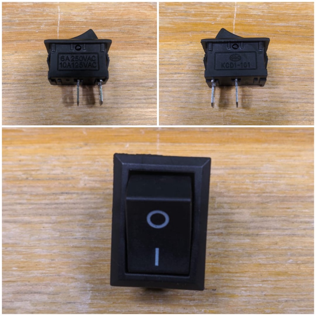 Jual Saklar On Off 21x15mm Rocker Switch Kecil Hitam 2 Pin Switch ...