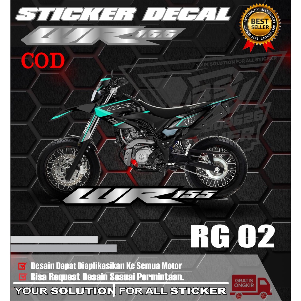 Jual Decal Stiker Yamaha WR 155 Full body/ dekal Stiker WR 155 ...