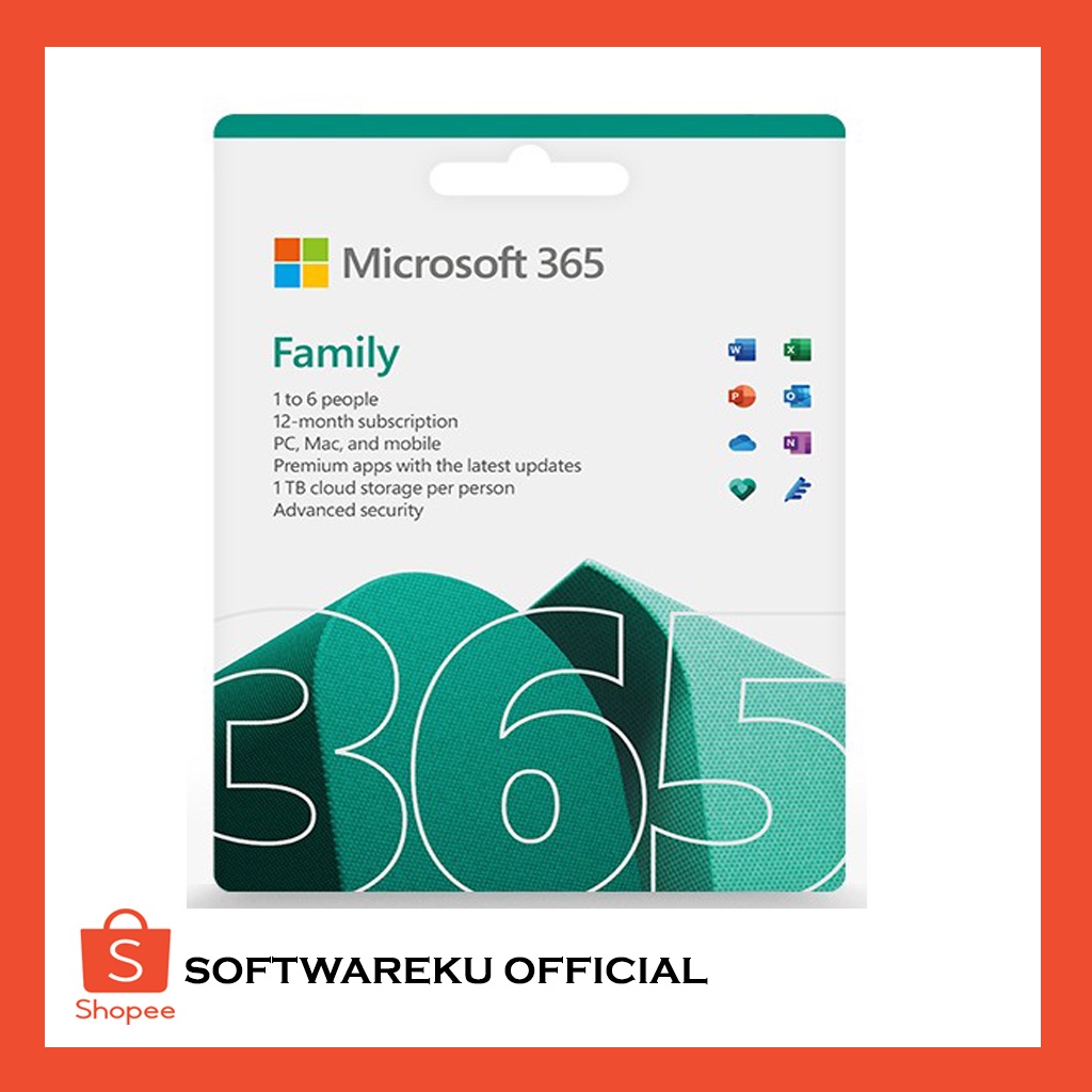 Jual Microsoft Office 365 Family 1 Year Subscription | Up to 6 User ...