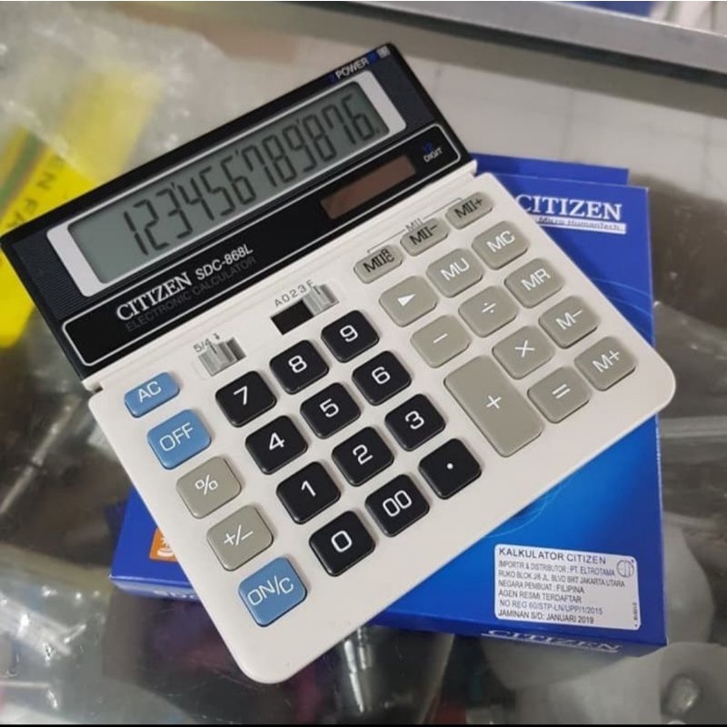 Jual Kalkulator 12 Digit Calculator Alat Hitung Citizen Type Sdc 868l Shopee Indonesia 8437