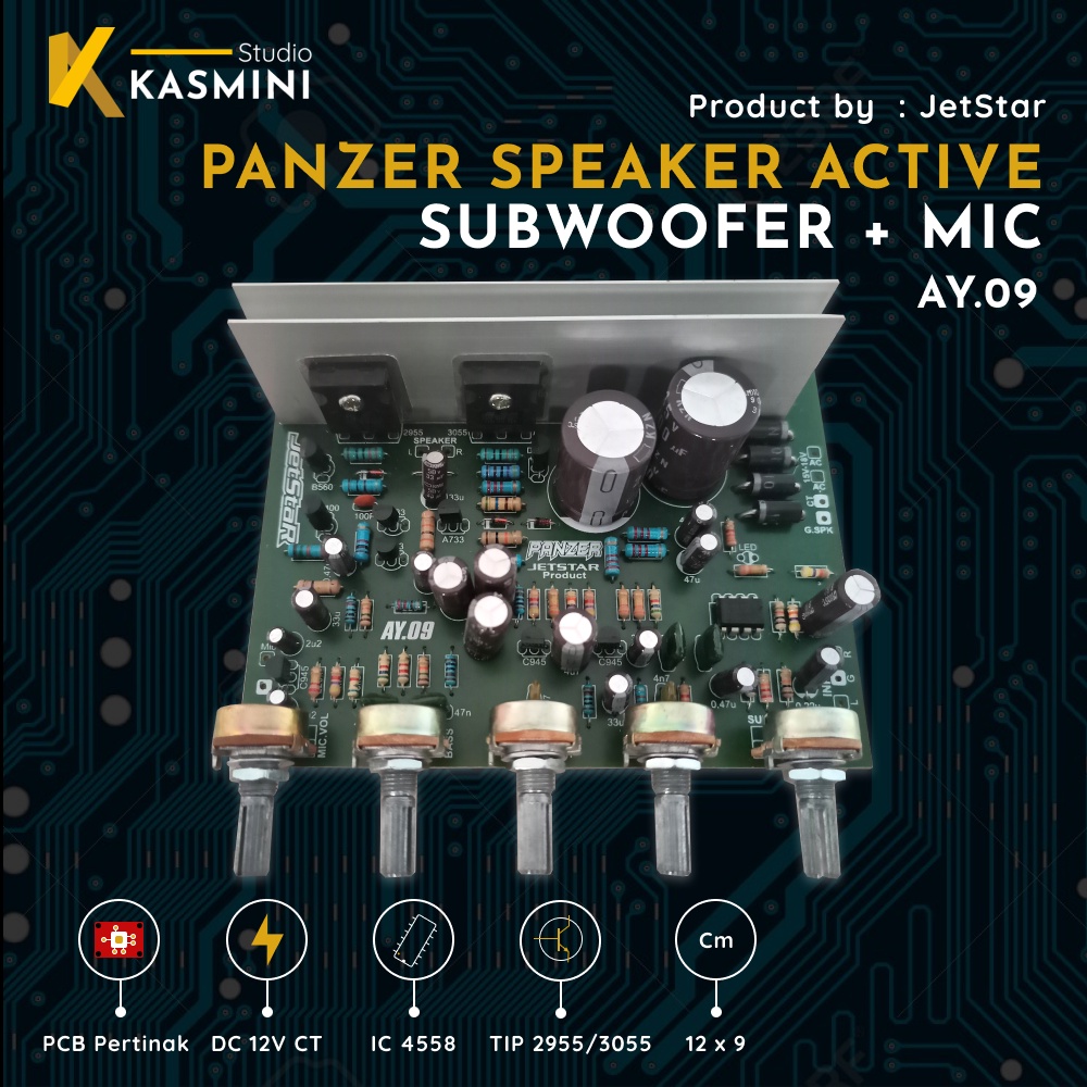 Jual Kit Speaker Aktif Subwoofer Mono Plus Mic Panzer Shopee Indonesia