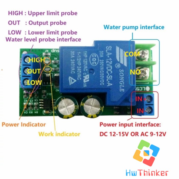 Jual Relay 30A Water Level Controller WLC Kontroler Pump Switch ...
