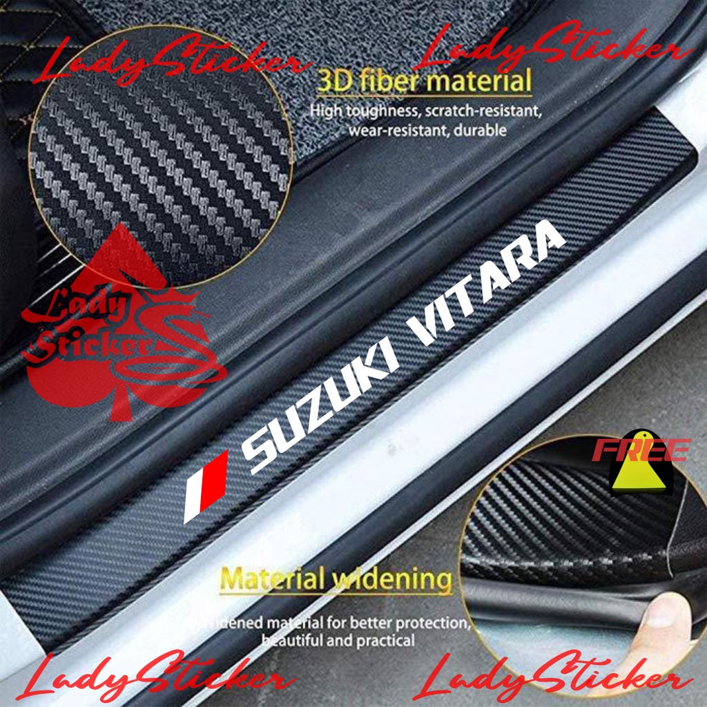Jual STICKER SILLPALTE MOBIL VITARA STICKER KARBON 3D SILL PLATE MOBIL