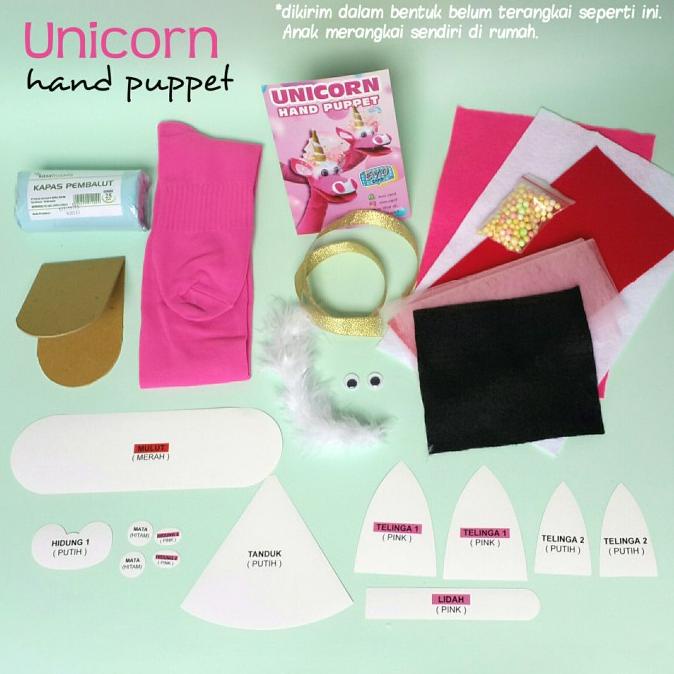 Jual UNICORN HAND PUPPET. KIDS ACTIVITIES. DIY CRAFT. EVO CARD Shopee