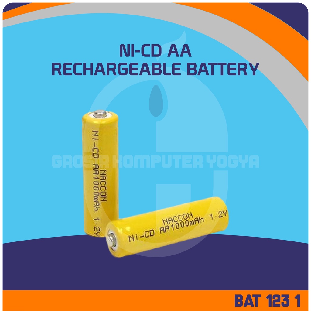 Jual Ni-CD AA Rechargeable Battery 1000mAh 1.2V Baterai A2 | Shopee ...