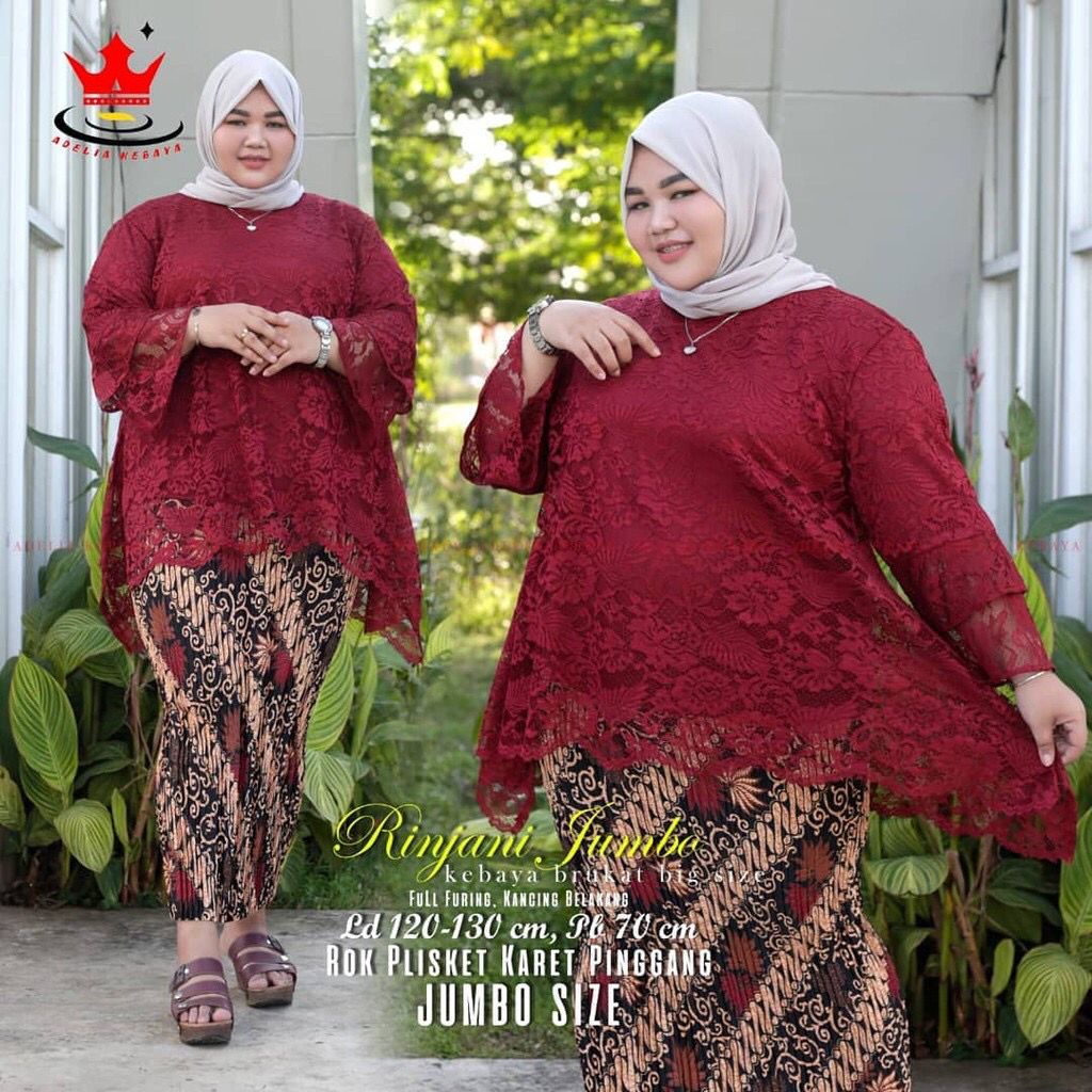 Jual SET KEBAYA RINJANI JUMBO/KEBAYA JUMBO M-5XL/ KEBAYA TUNIK JUMBO ...