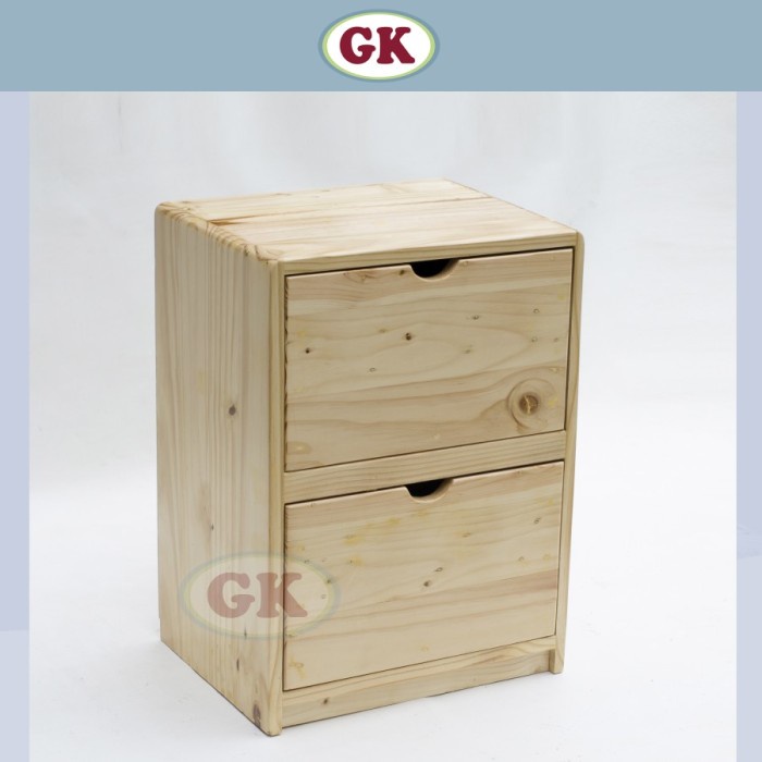 Jual Meja nakas laci kayu jati belanda bed side table 2 laci natural