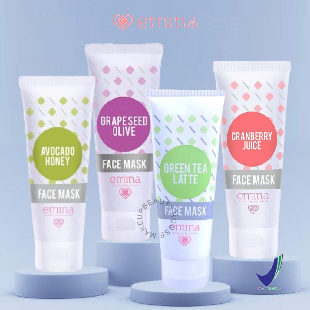 Jual EMINA Face Mask 60ml (Green Tea Latte / Avocado Honey / Grape Seed ...