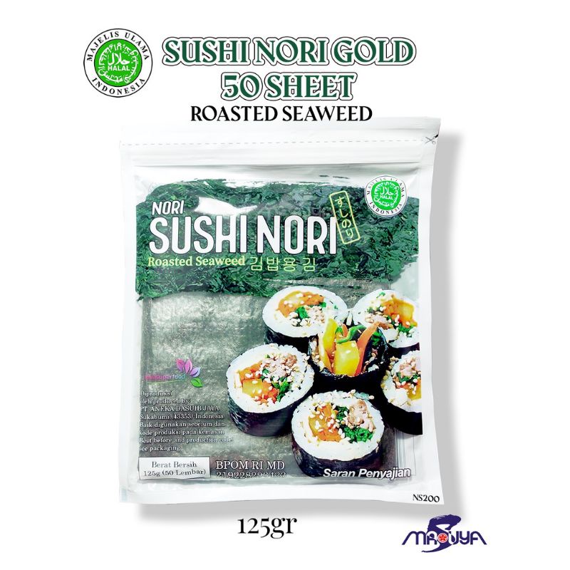 Jual Sushi Nori Gold Sheet Lembar Sushi Roasted Rumput Laut Halal Mui Gram B