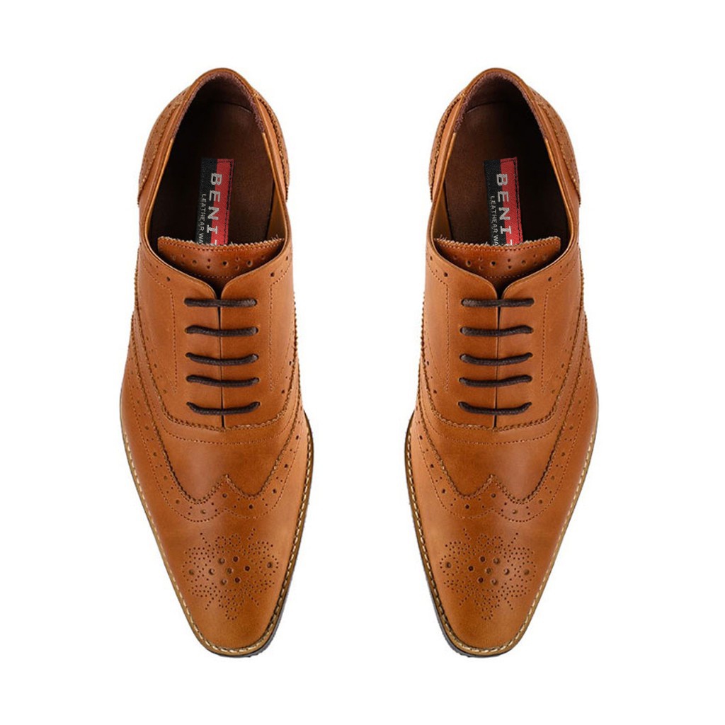 Jual Benitz Sepatu Kantor Brogue Oxford Formal Pria Cow Leather [B-FR ...