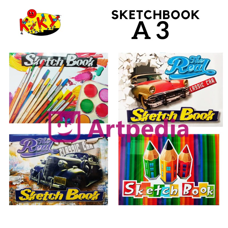 Jual BUKU SKETSA / SKETCHBOOK A4 KIKY ISI 50 LEMBAR