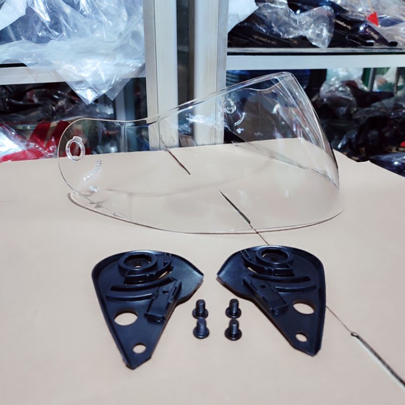 Jual kaca visor helm yamaha full face carglos VISION bonus baut