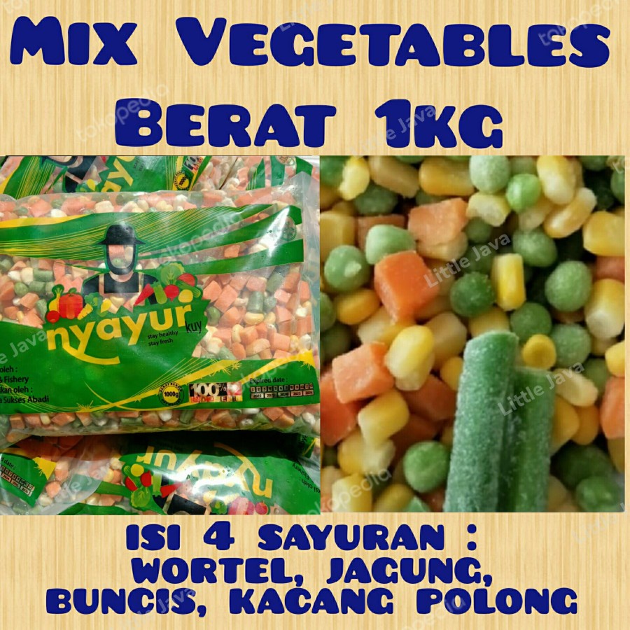 Jual Mixed Vegetable Frozen 500gr Dan 1kg Sayuran Beku Shopee Indonesia