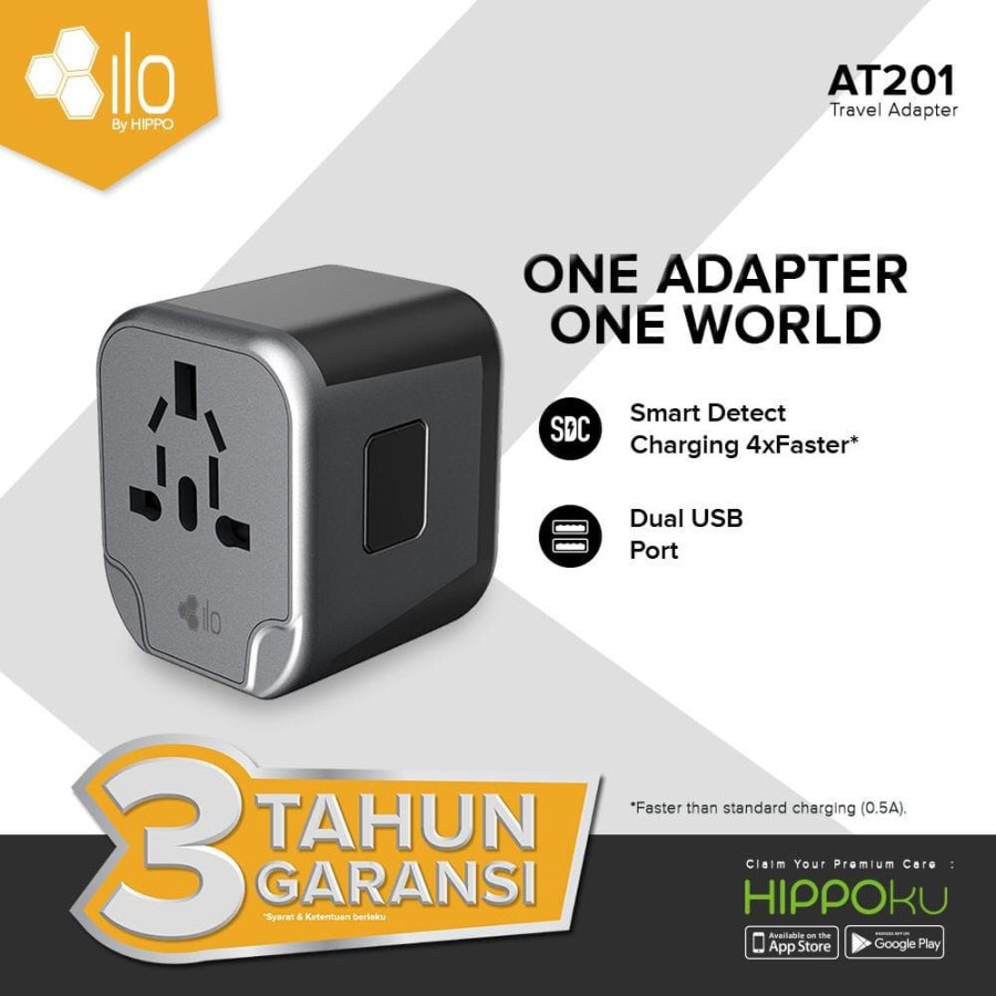 Jual Hippo ILO AT201 Adapter-Smart Detect Charging | Shopee Indonesia