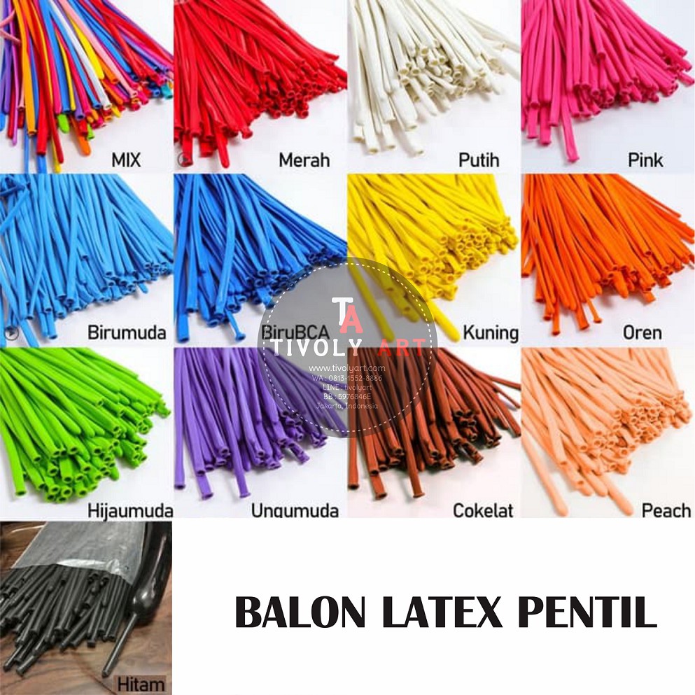 Jual Balon Pentil Balon Latex Pentil Balon Cacing Balon Twist Shopee Indonesia 6063