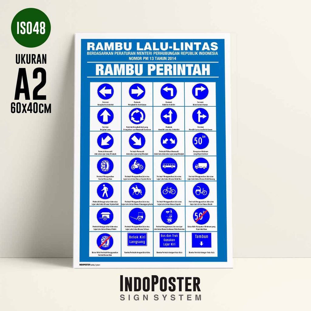 Jual Poster K3 Keselamatan Kerja Safety Rambu Lalu-lintas PM13 2014 ...