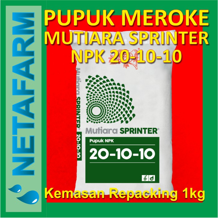 Jual Pupuk MEROKE - Mutiara SPRINTER NPK 20 -10 - 10 Repacking 1 kg ...