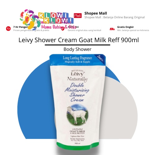 Jual Leivy Shower Cream Goat Milk Reff 900Ml/ Sabun Mandi / Body Wash