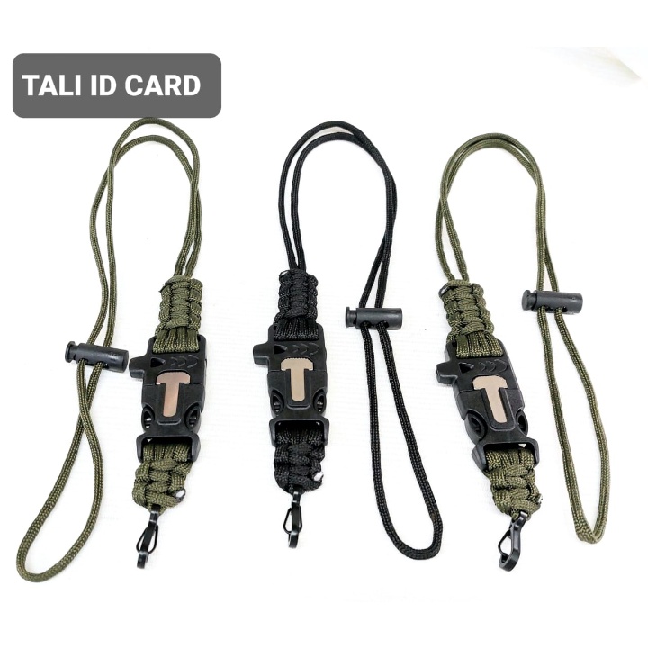 Jual Lanyard Paracord Simple Name Tag ID Card Holder Paracord Mini