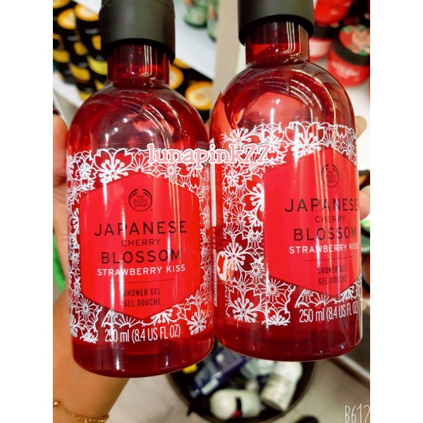 Jual The body shop japanese cherry blossom strawberry kiss shower gel