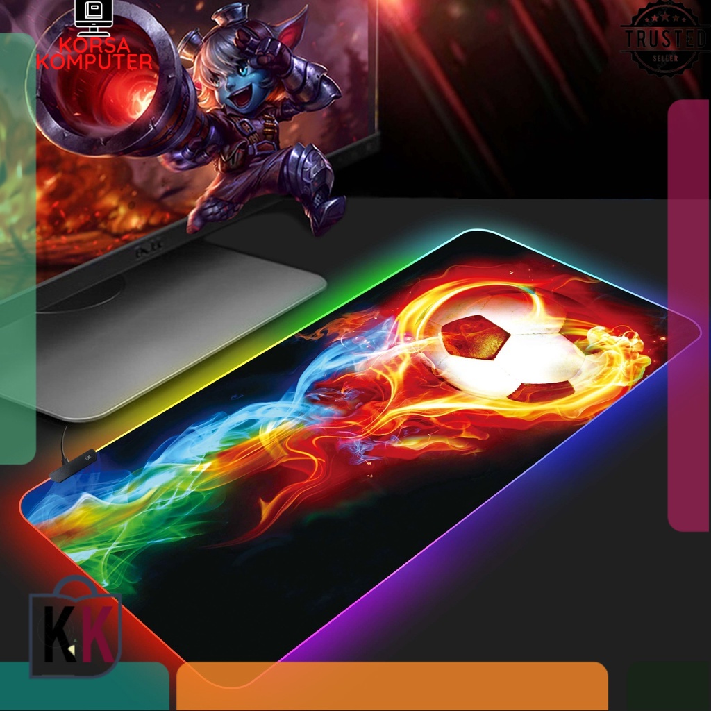 Jual Mouse Pad Gaming RGB XL LED Glowing High Precision Jumbo Mousepad