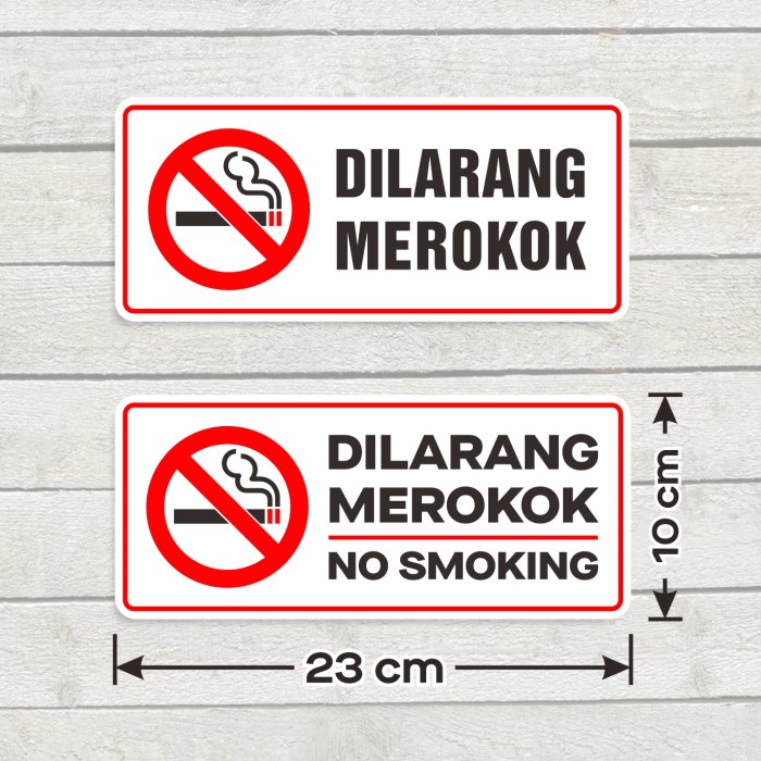 Jual Sticker Label Vinyl Sign No Smoking Stiker Marka Dilarang Merokok ...