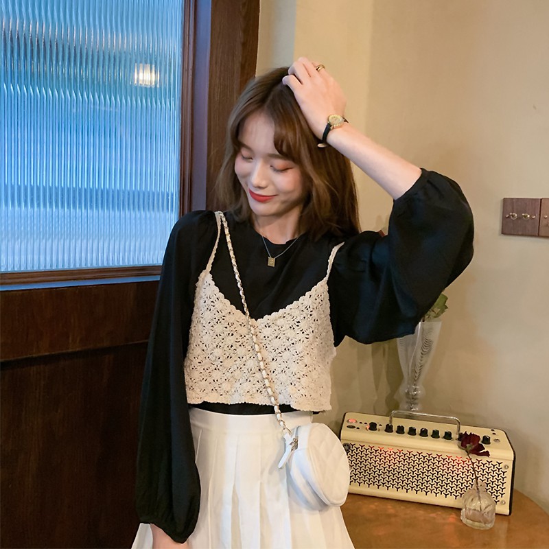 Jual Long Sleeve Shirt + Crochet Knitted Vest ( dijual terpisah ...