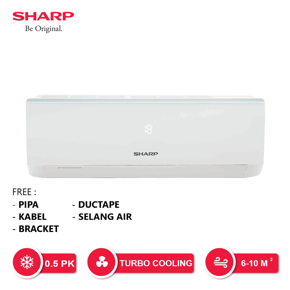 Jual SHARP AC 1/2PK STANDART [R32] AH-A5ZEY + AKSESORIS | Shopee Indonesia