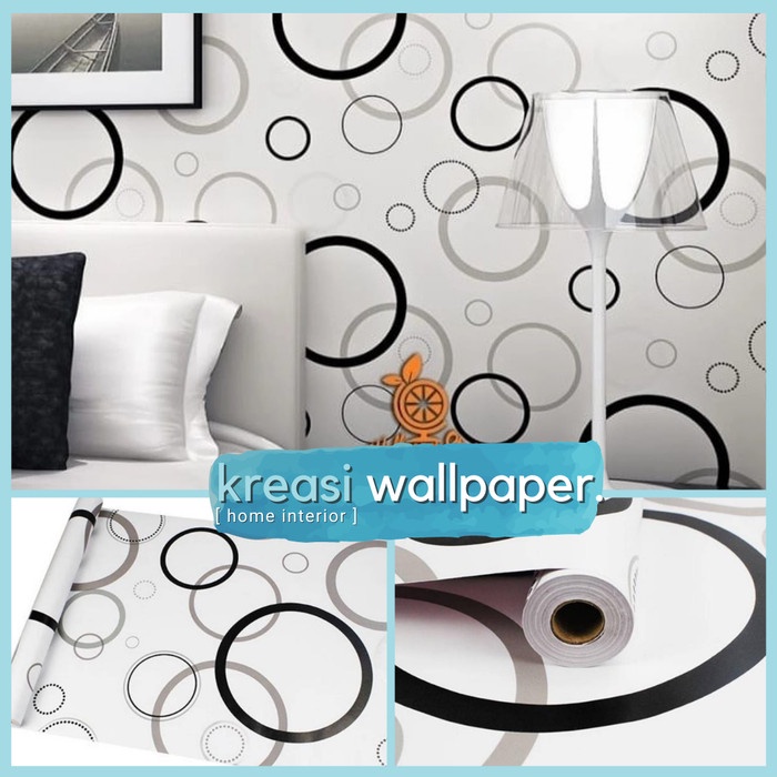 Jual Wallpaper Dinding Sticker 3D Lingkaran Hitam Putih | Walpaper