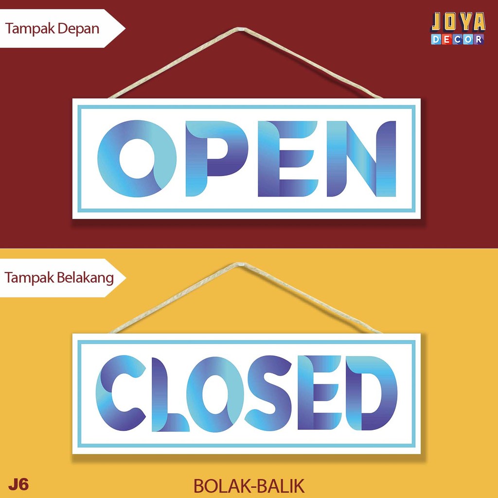 Jual Open Closed Sign Board Papan Petunjuk Bolak Balik JJ6 | Shopee ...