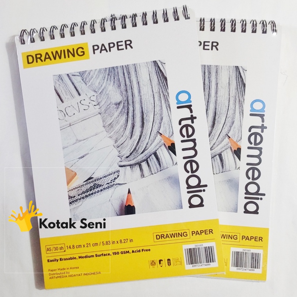 Jual Drawing Paper Book Artemedia A5 A4 A3 / Sketch Drawing Paper Book