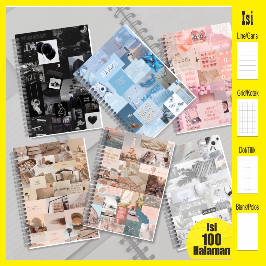 Jual NOTEBOOK/JURNAL GRID/DOTTED/ BLANK/LINE A5 MURAH BUKU KULIAH TULIS ...