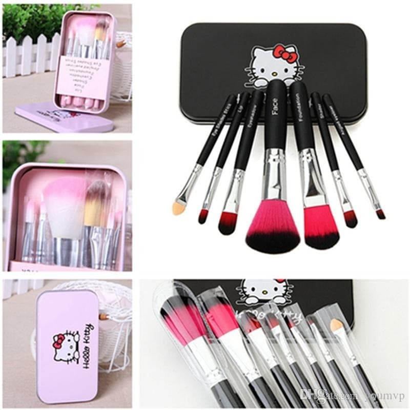 Jual Brush Make Up Hello Kitty Set Kuas Make Up Isi 7pcs Shopee