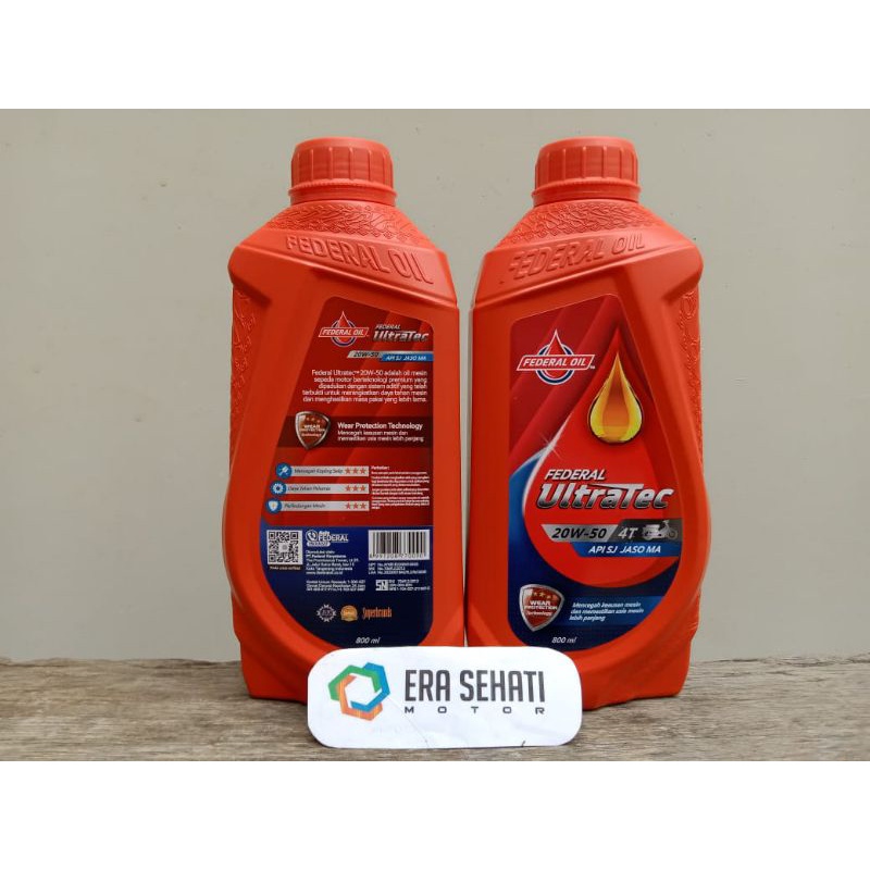 Jual NN OLI MOTOR BEBEK FEDERAL ULTRATEC 800ml SAE 20W50 API SJ Shopee Indonesia