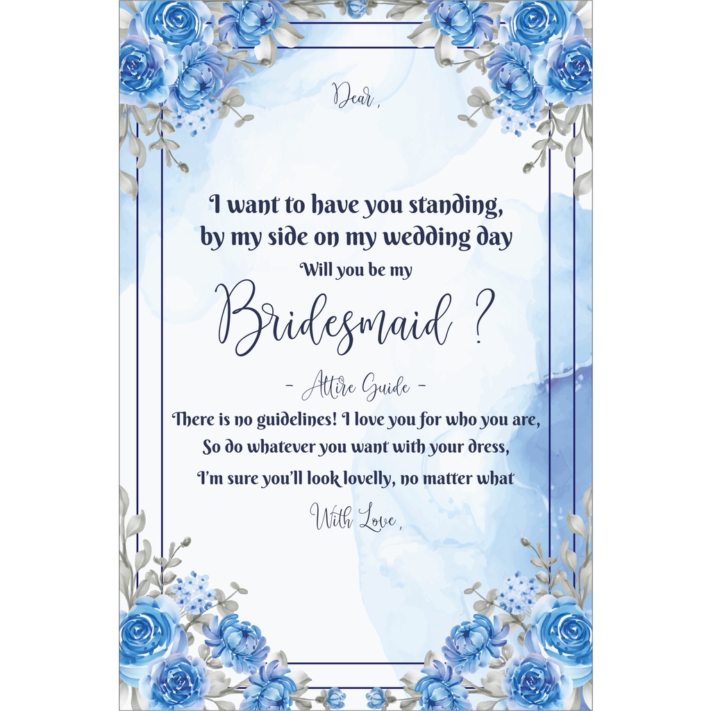 Jual (Ready Stock) Bridesmaid Card/Wedding Card/Kartu Bridesmaid/Kartu ...