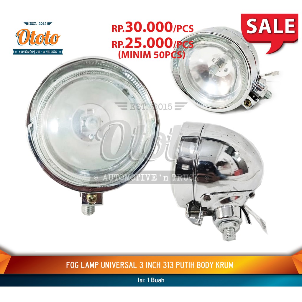 Jual Fog Lamp Inch Putih Bodi Besi Krum Baja Laser Lampu Kabut Sorot Universal Foglamp