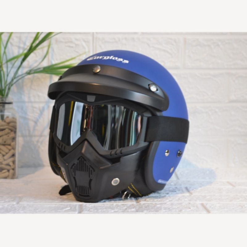 Jual Helm Cargloss Retro Original + Goggle Mask | Shopee Indonesia