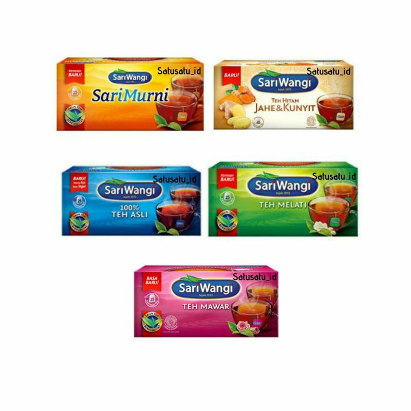 Jual New! Teh Sariwangi Varian Rasa Teh Asli Teh Mawar Teh Melati SAri ...