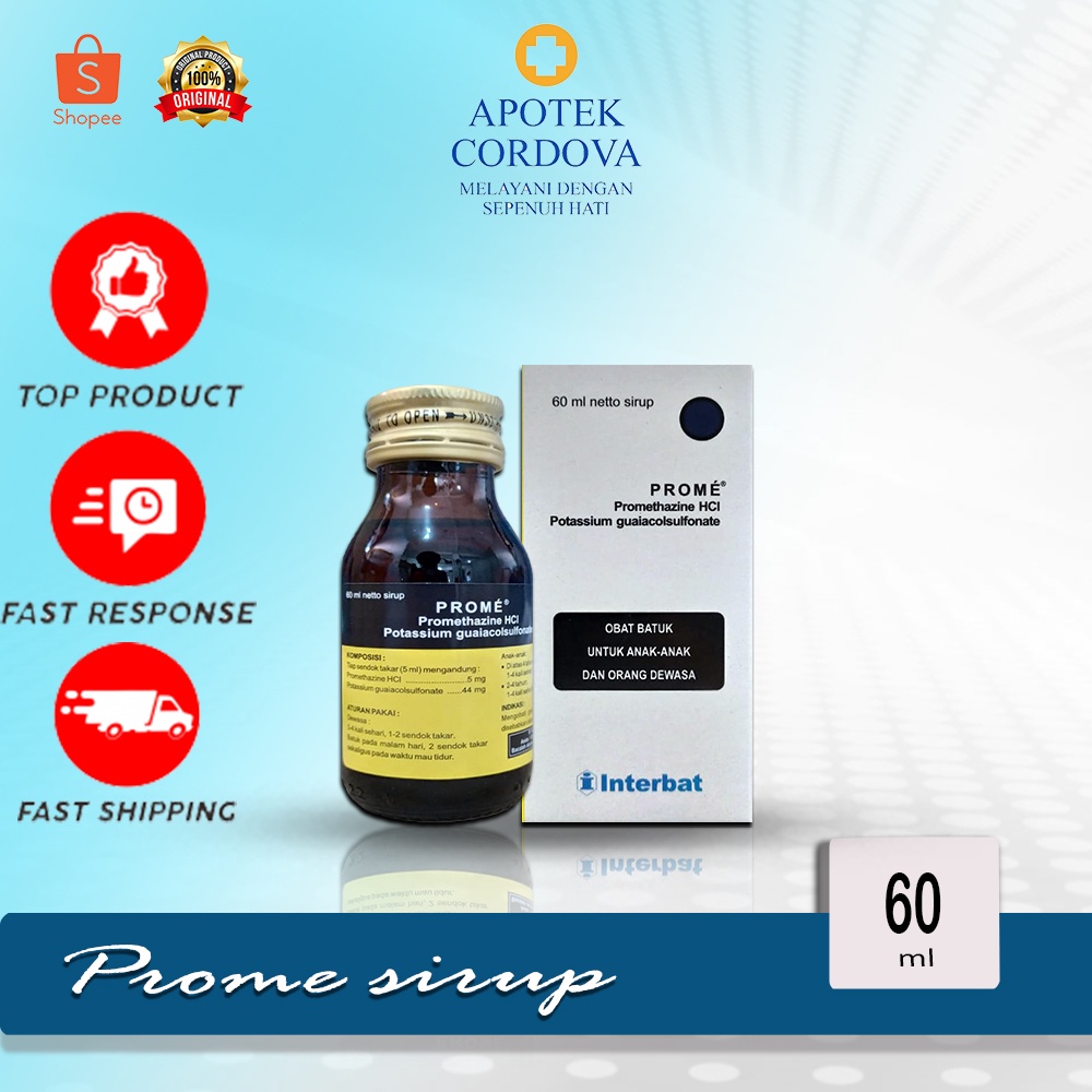 Jual Prome Expectorant Sirup ukuran 60ml dan 100ml Mengatsi batuk