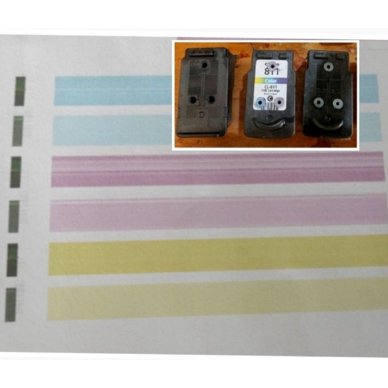 Jual Cartridge canon 811 bekas keluar 1 sampai 2 warna normal Shopee
